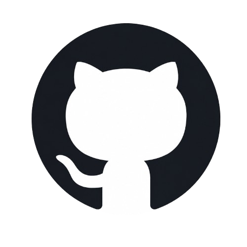 GitHub logo with a black circle and white cat-like face design